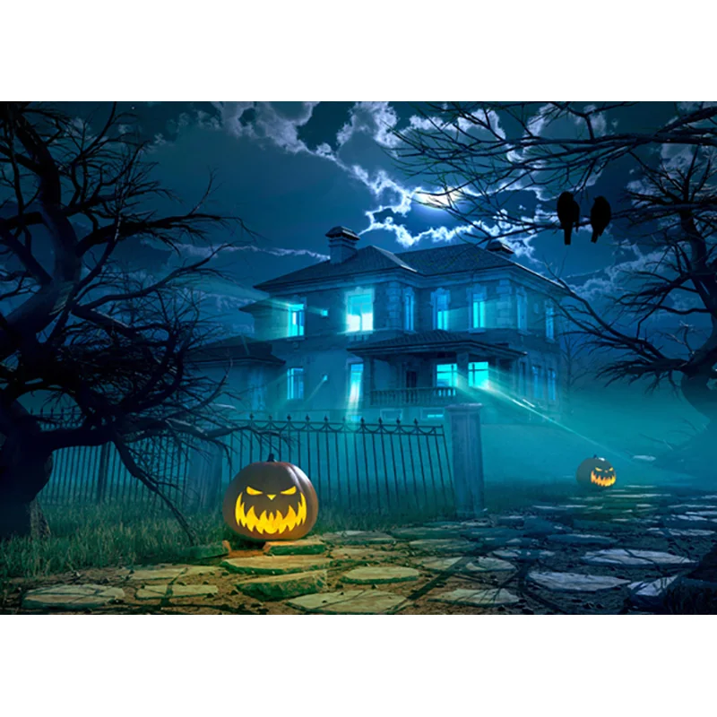 SHUOZHIKE Halloween Backdrop Castle Pumpkin Lantern Moon Baby Portrait Photography Background For Photo Studio Props 1911CXZM-53