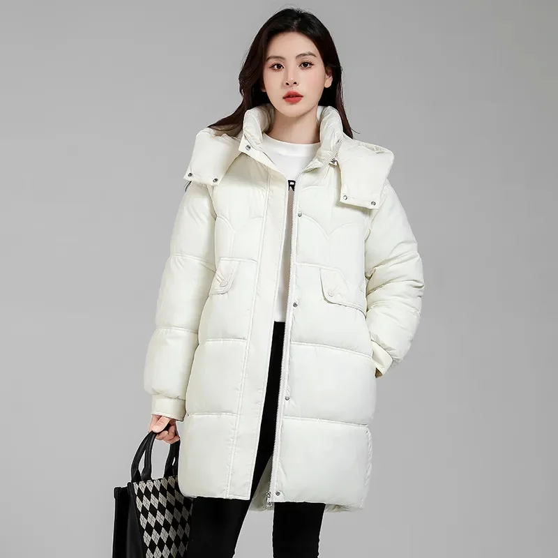 2023 moda inverno lungo soprabito donna giacca imbottita in cotone addensare soprabito caldo femminile rimovibile con cappuccio Parka capispalla