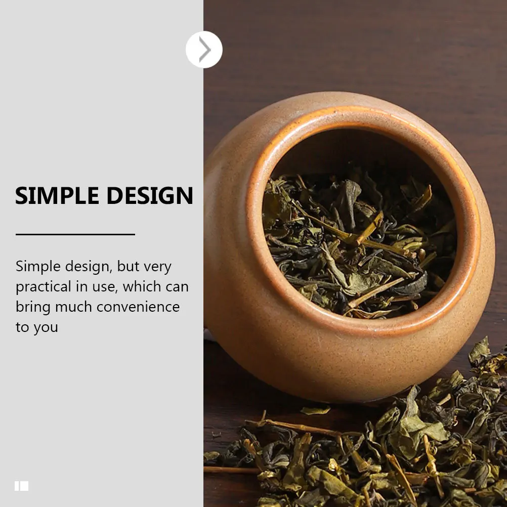 

4Pcs Portable Ceramic Mini Tea Canister Airtight Storage Jar Sealed Powder Container for Coffee Beans Medicine