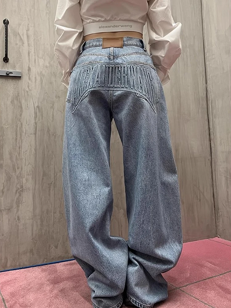 

2025 Autumn Winter Women's American Retro Denim Pants Y2K Men Wide Fit Baggy Jean Japanese Harajuku Blue Jean Punk Tide Mom Jean