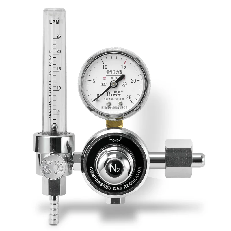 Nitrogen pressure reducing valve with flow meter YQD-731L regulator precision all copper