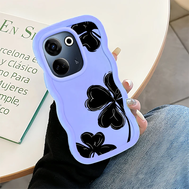 محظوظ CloverWave جراب هاتف ل VIVO V25 V27 V27e V29 V29e V30 V30e Y03 Y17 Y17S Y22s Y28 Y29 Y36 Y39 Y400 Y78 غطاء ناعم