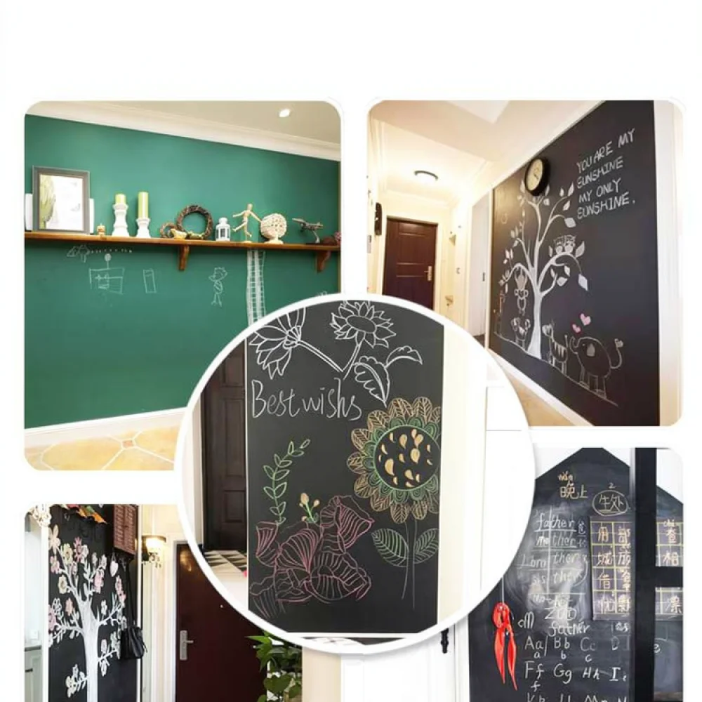 Removable Blackboard Wall Decal Self Adhesive Chalk Board For Kitchen Home Office Memo School Learning Writing Pad