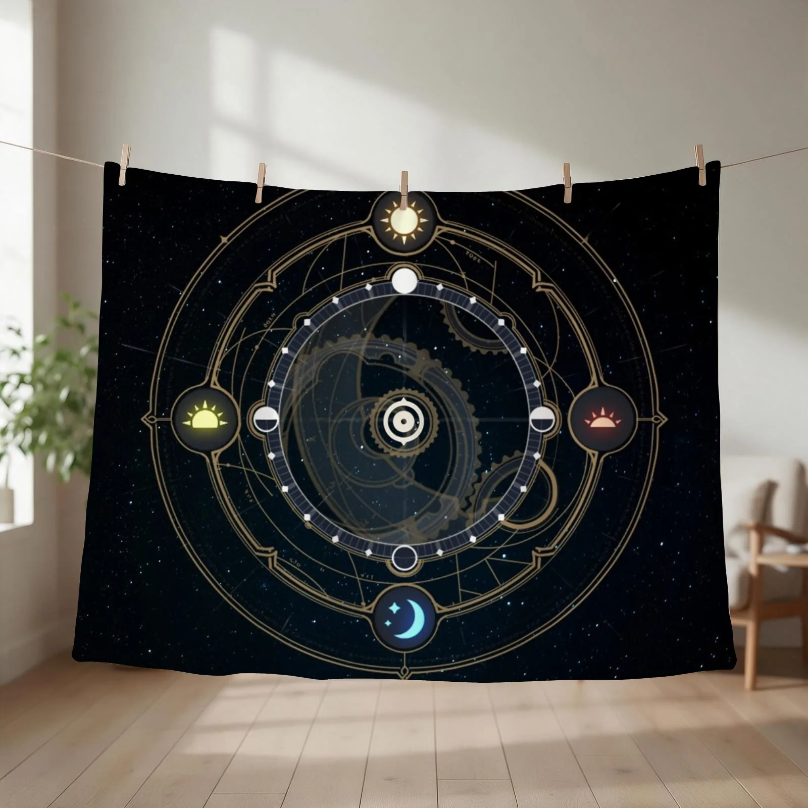 Magical Clock Throw Blanket couch cozy soft plush fuzzy picnic outdoor blanket
