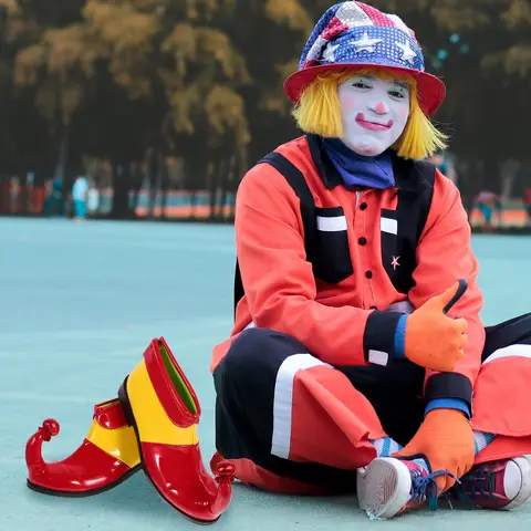 गर्म जूते जोकर मज़ेदार पोशाकें कॉस्प्ले सहायक उपकरण बड़े कपड़े बच्चों के हैलोवीन चप्पल 8 best sales जोकर के जूते - №8