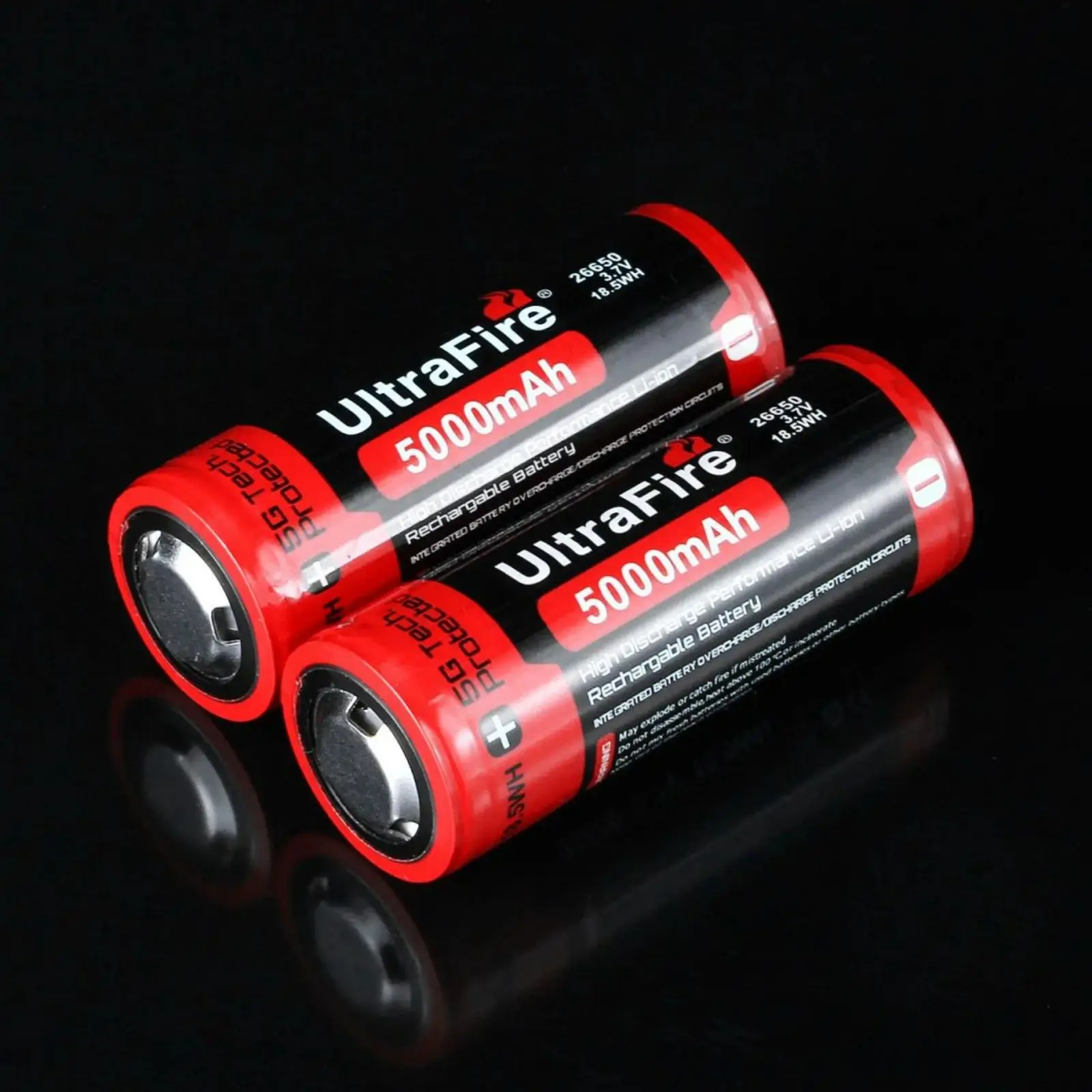 UltraFire 26650 5000mAh High Capacity 3.7V Lithium Battery 69MM with PCB for Flashlight Power Bank Li-ion Rechargeable Batteries