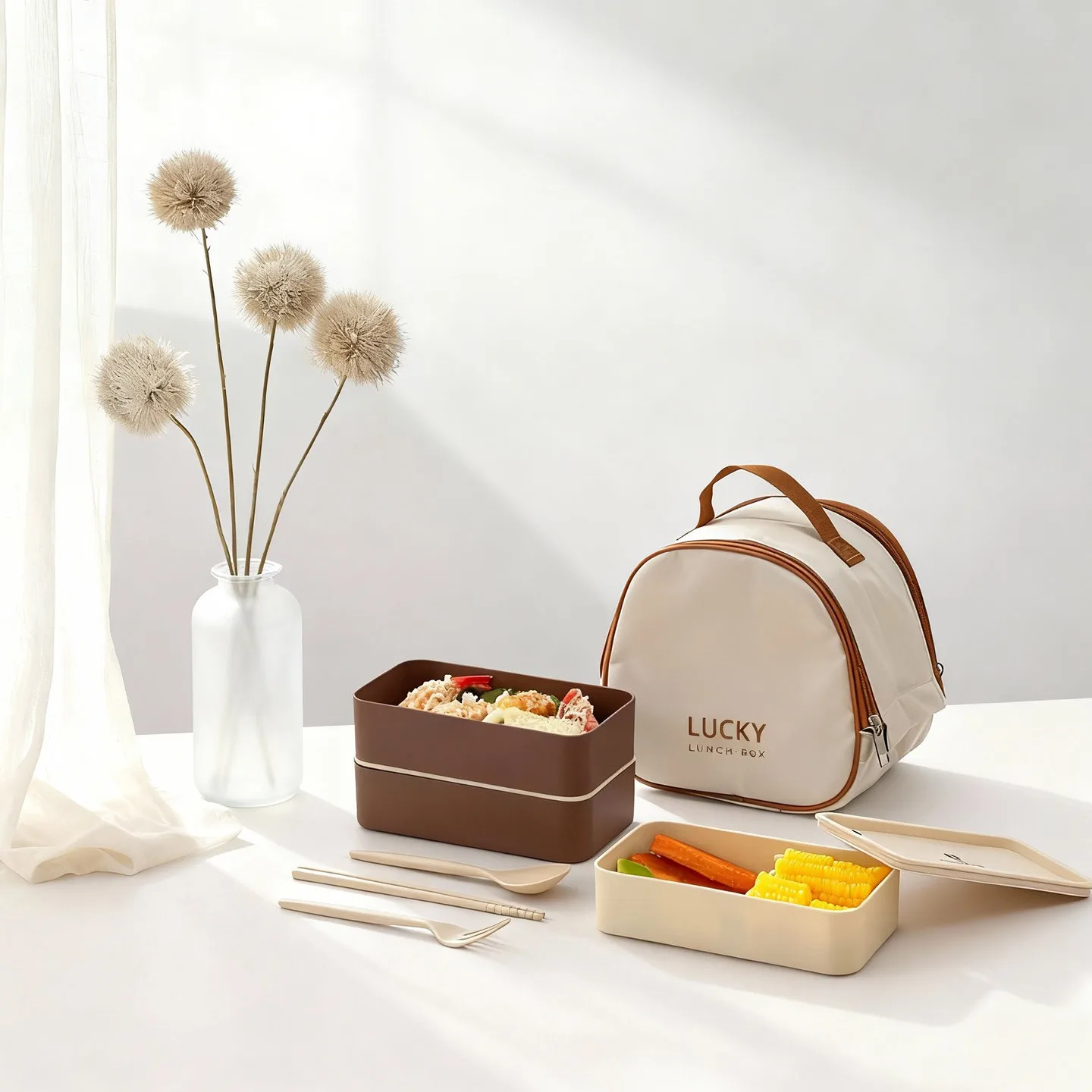Portable Plastic Bento Lunch Box With Compartment Microwave 