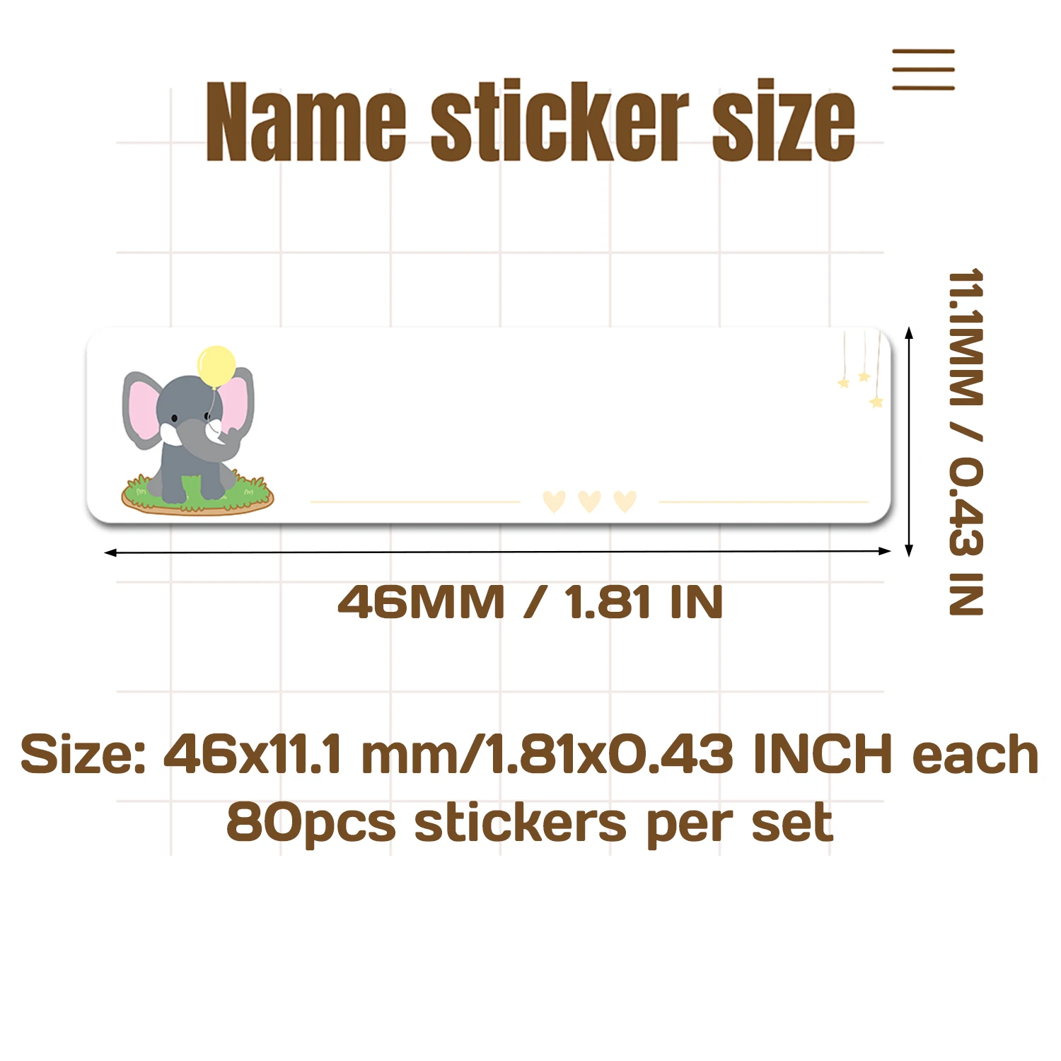80/160/240pcs Personalized Name Stickers Custom Waterproof Labels Stick on Tag Kids Teacher Parents School Daycare - Animals