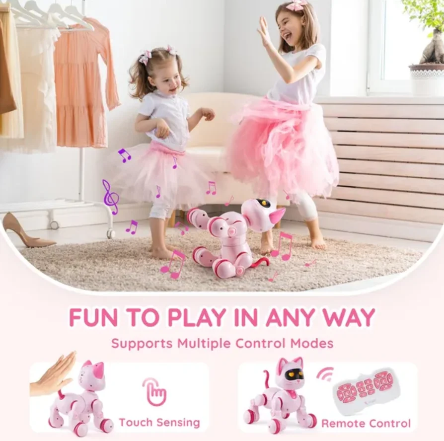 Robot RC de juguete para gatos para chico, baile parlante, Control remoto táctil, juguetes de control remoto programable, juguetes roboter para niños