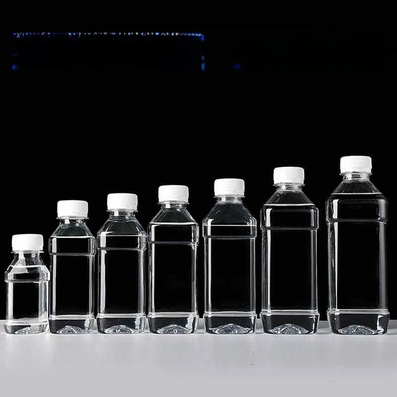 bouteille-en-plastique-transparente-carree-jetable-250ml-500ml-pour-eau-minerale-boissons-enzymes-vin