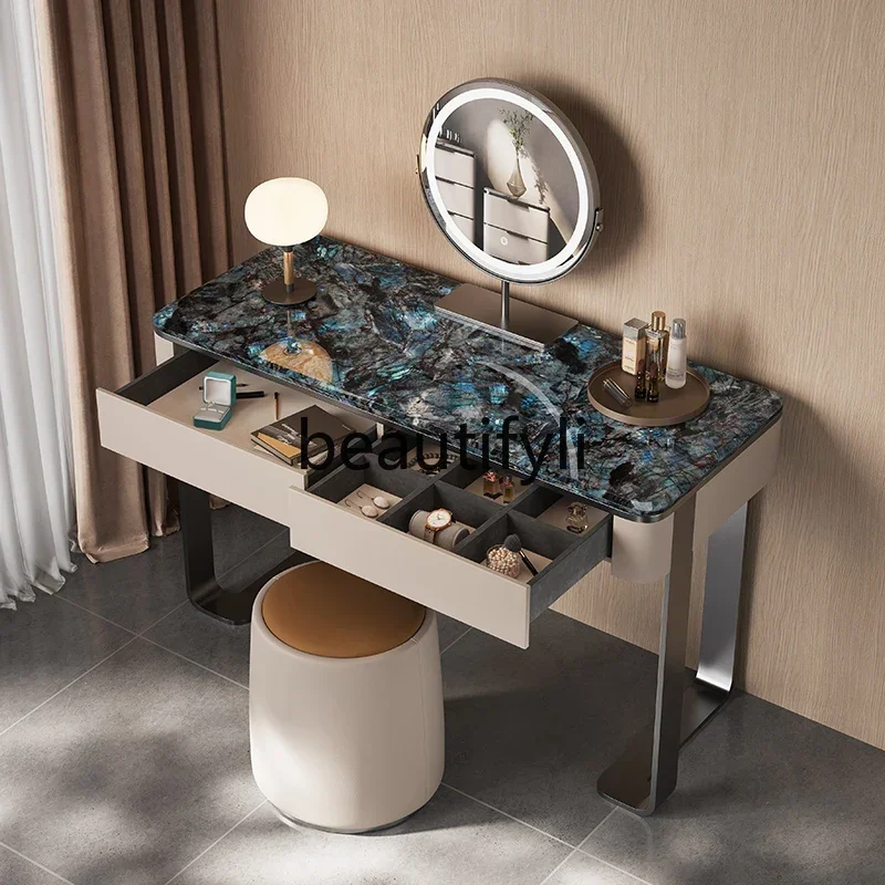 CC Italian minimalist dresser, simple modern high-end marble light luxury solid wood dresser