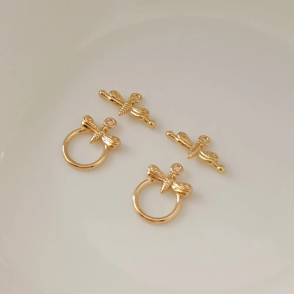 14K Gold-plated Color-preserving Dragonfly OT Clasp Link Clasp Diy Handcrafted Bracelet Necklace Ending Clasp Accessory Chain