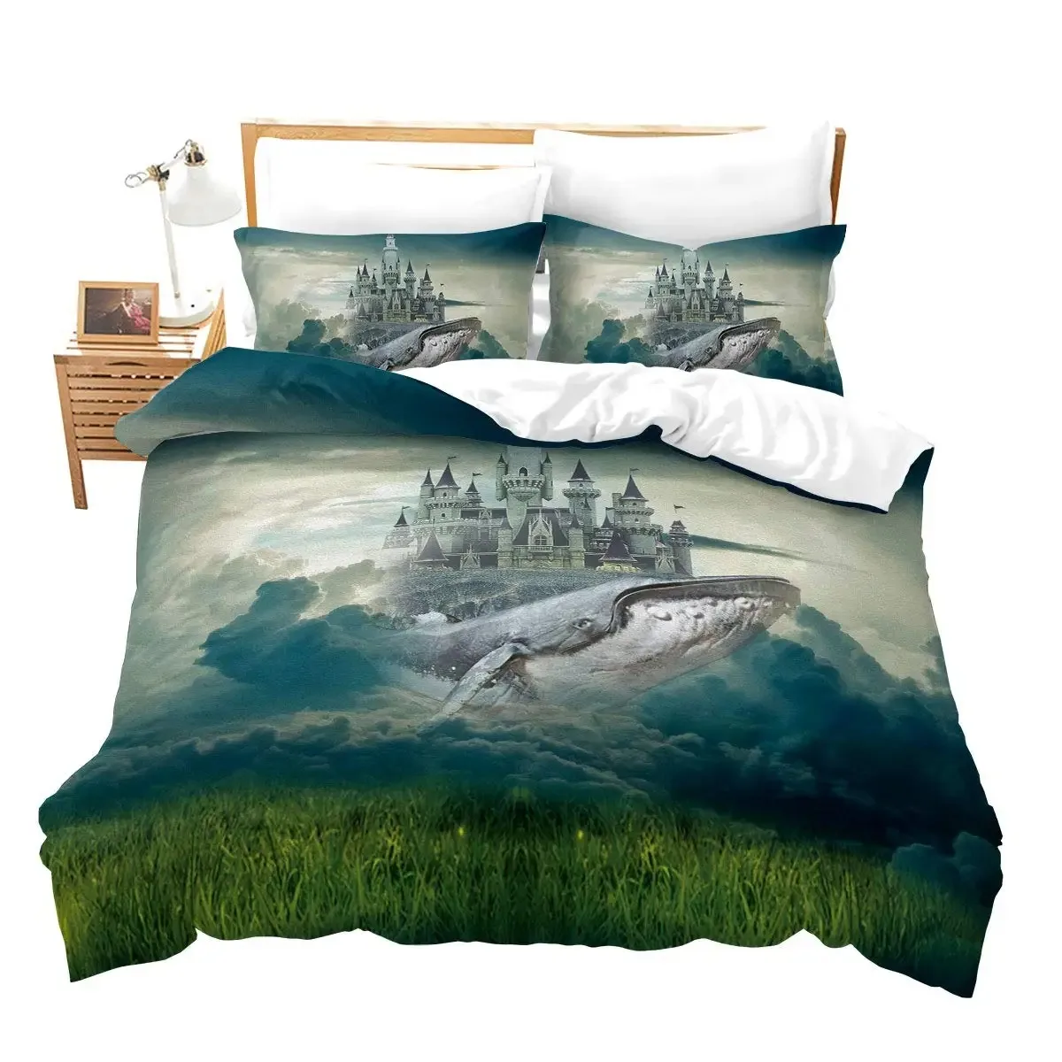 

Castle Duvet Cover Set Full Queen Size Medieval Castle Bedding Set Fairy Tale Myth Theme Quilt Cover Comforter Cover Set