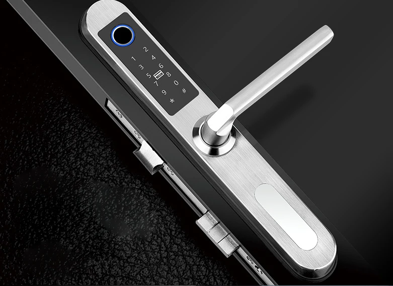 TT Lock Tuya App Wifi Control Aluminum Door Electronic Digital Fingerprint Lock Smart Door Handle Lock