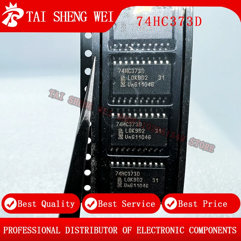 10pcs, brand new original 74HC373 printing, 74HC373D SN74HC373DWR SMD SOP-20 latch IC chip