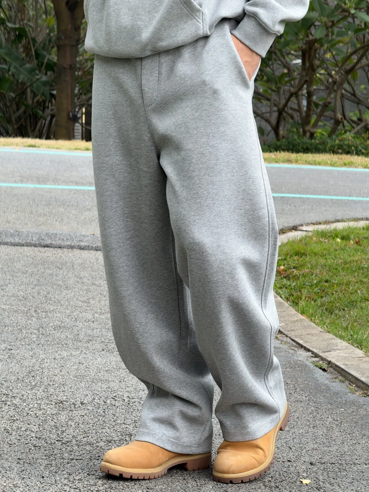 

CaliFans Air Layer Casual Loose Pants Knife Straight Leg Long Trousers ey for Men And Women Spring Autumn Trendy