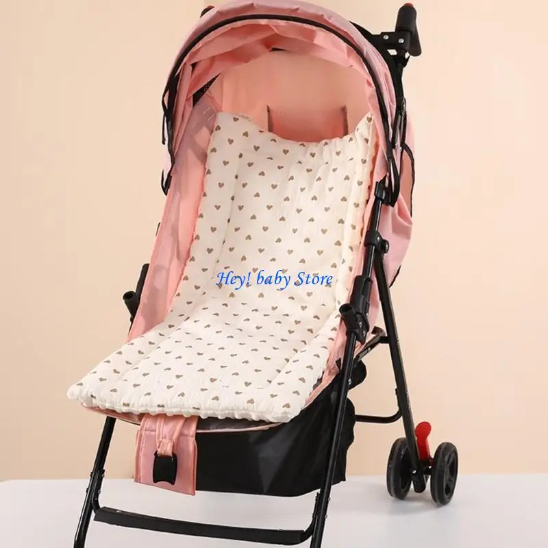 Q1FE Lovely Pattern Supportive Pad Infant Strollers Liner Removable Cart Pad 4