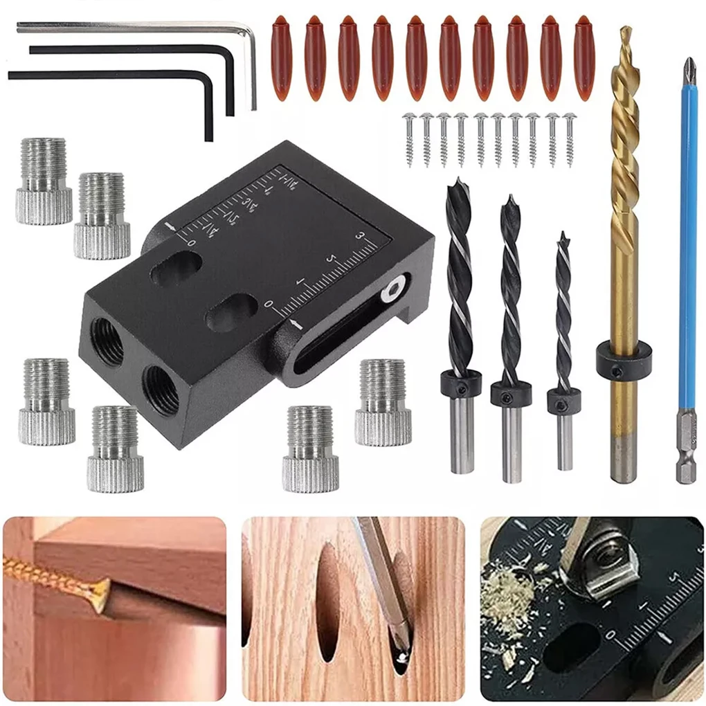 Aluminum Alloy Convenient 15-Degree Angle Woodworking Drill Set For Accurate Drilling