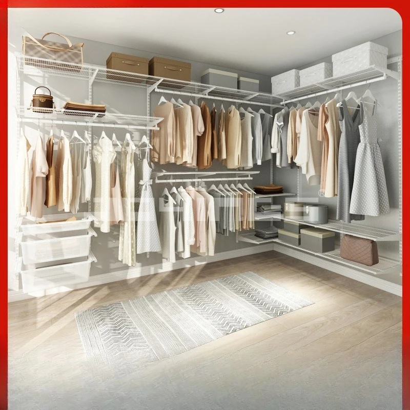 

Whole house household bedroom storage metal wardrobe carbon