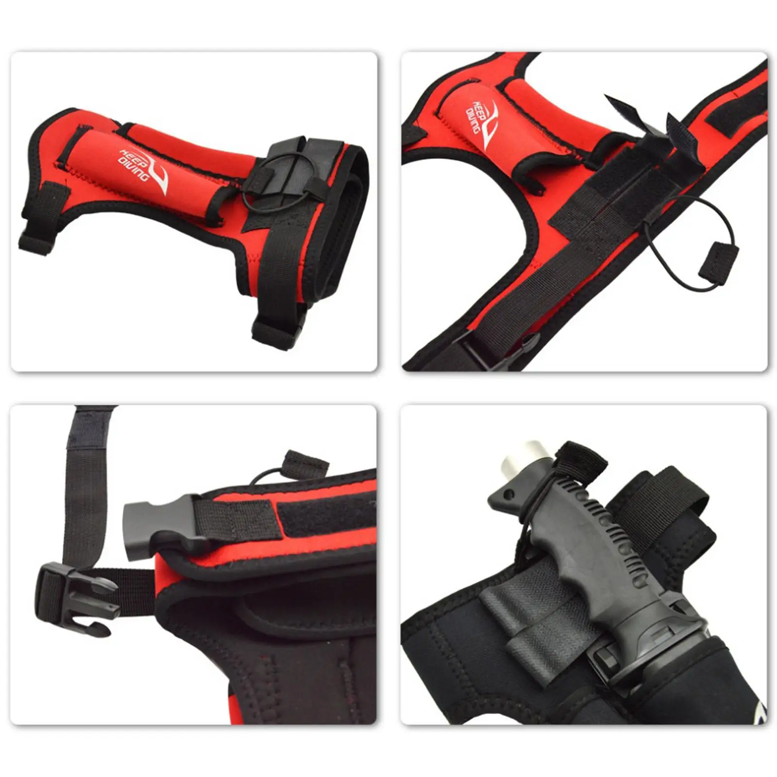 

Diving Knife Leg Strap Carrier Neoprene Double Pocket Holder with D Ring for Scuba Accessories and Safety Equipment