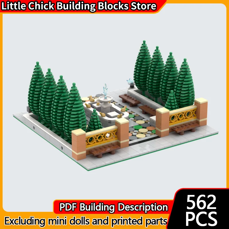 

Street View Model MOC Building Bricks Green Plant Landscape Garden Modular Technology Children Holiday Gifts Assemble Toys Suit