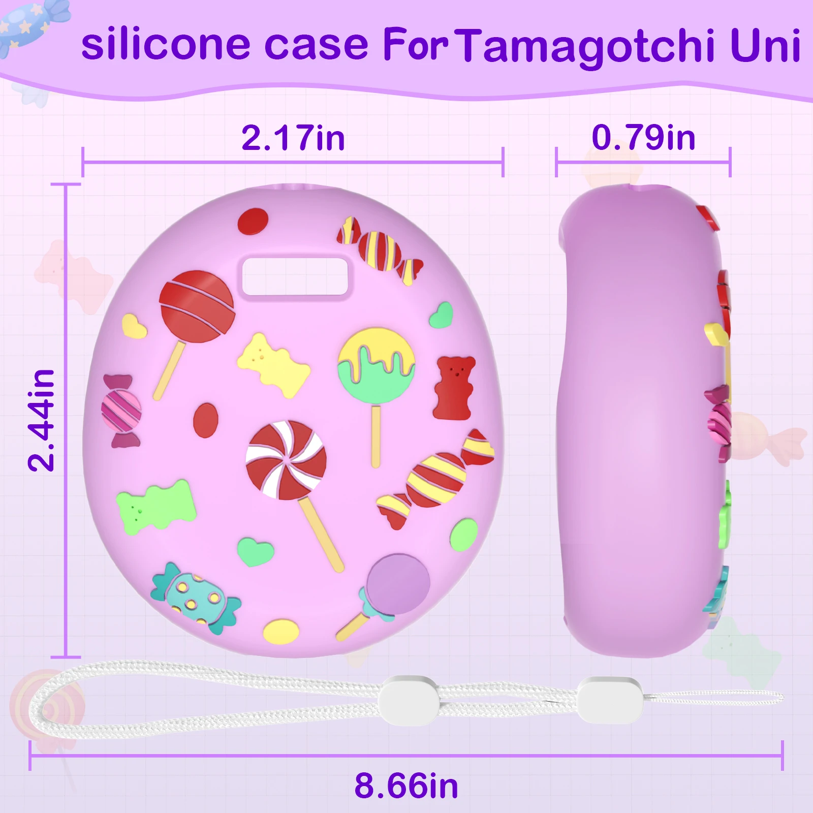 Custodia In Silicone Per Tamagotchi Uni – Modello Angelo Sussurro, Con Adesivi E Ciondolo Acrilico, Rosa