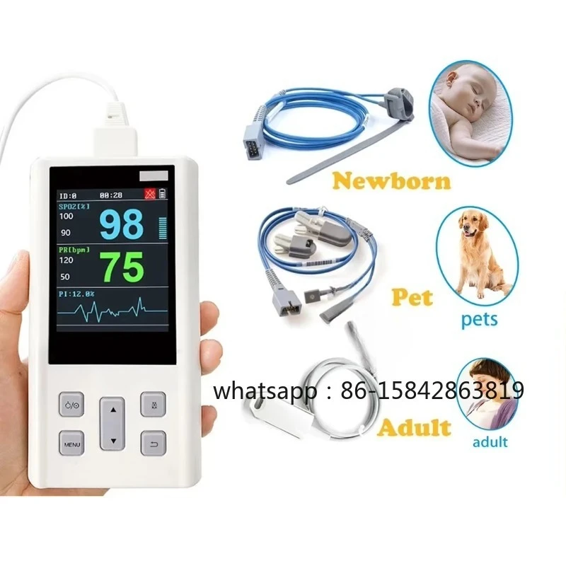 Handheld Pulse Oximeter Monitor for Heart Rate and Oxygen Saturation with Veterinary Medical SPO2 with Memory