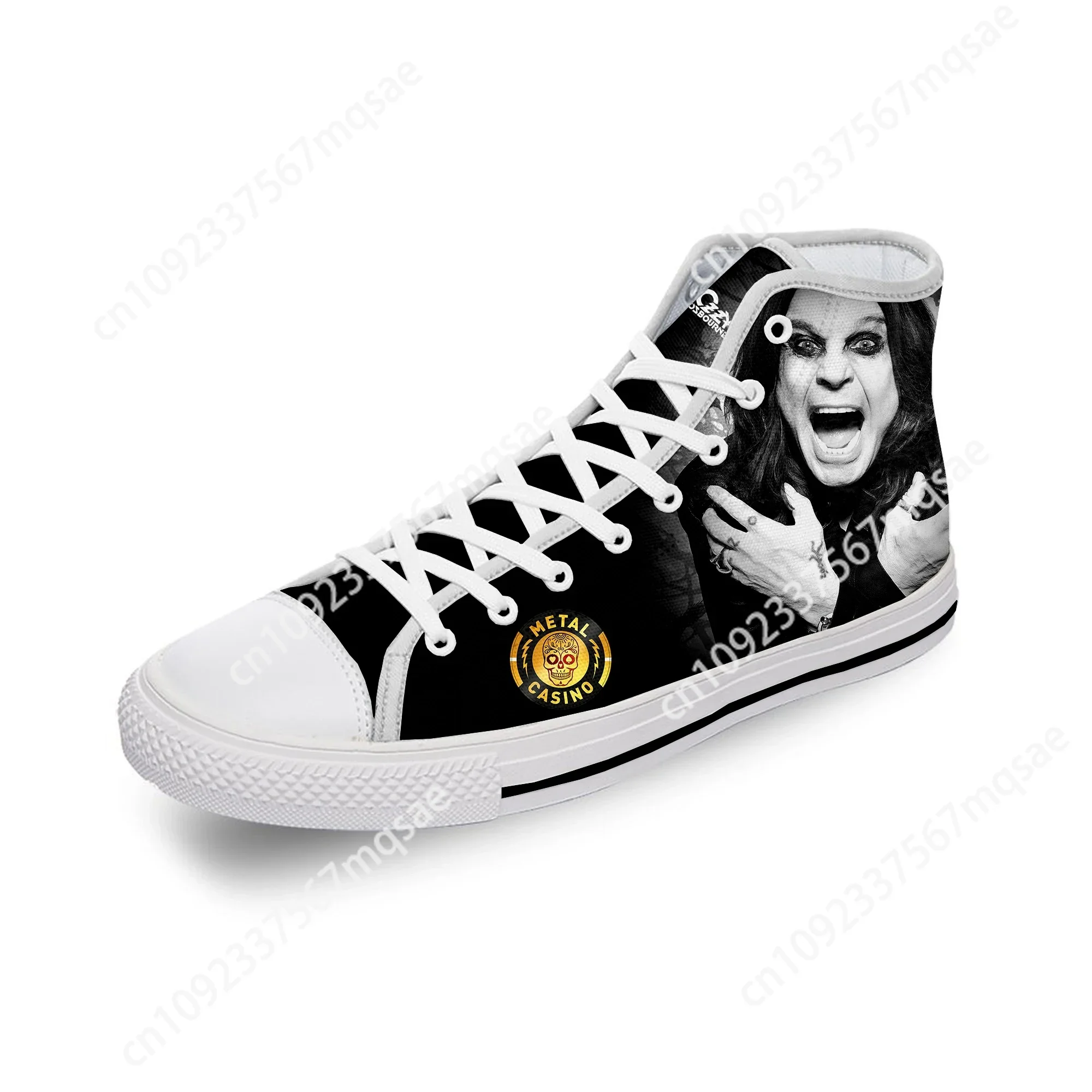 Osbourne Rock Singer Ozzy Heavy Metal White Cloth 3D Print High Top Canvas Shoes Men Women Lightweight Breathable Sneakers