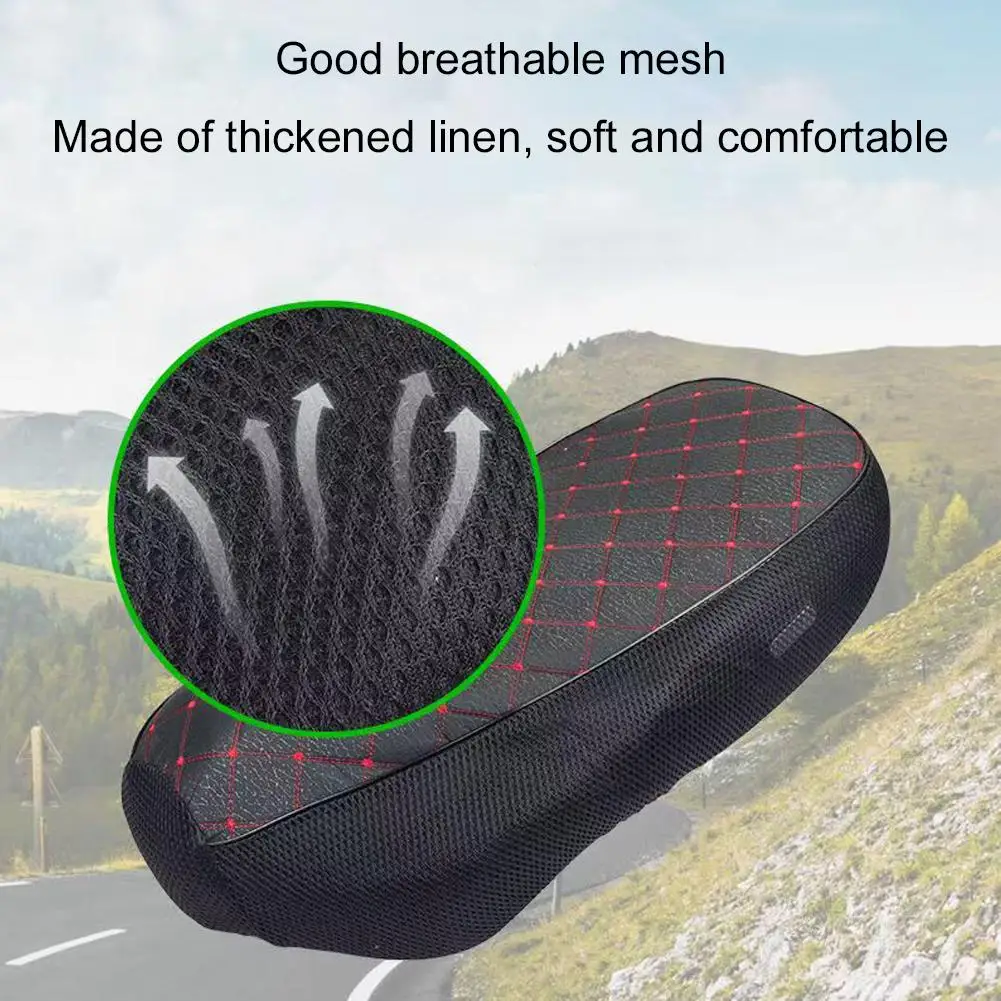 Universal Motorcycle Seat Cover,3D Spacer Mesh Fabric Scooter Cushion Breathable Anti-Slip Moped Seat Cover for Comfort Riding