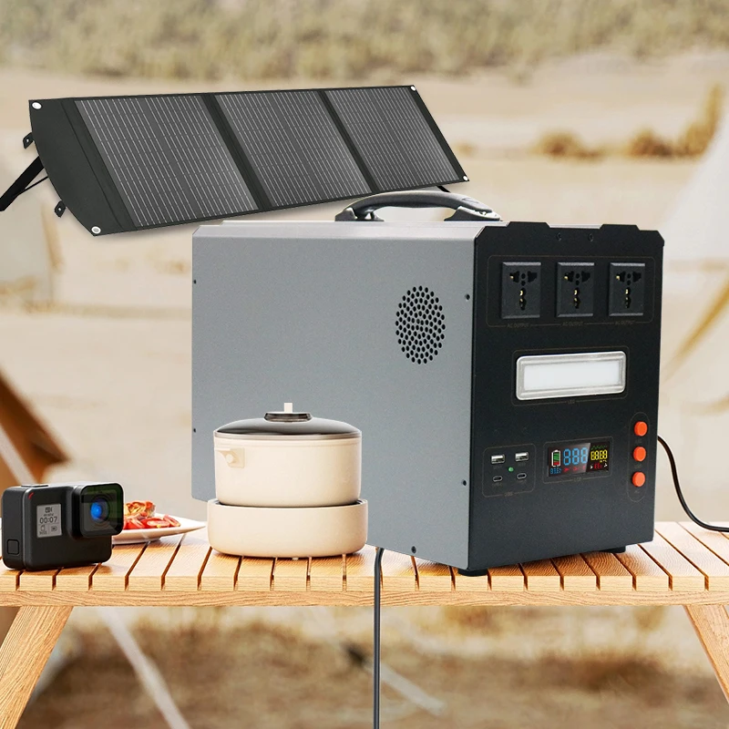 600W 1000W 1500W Portable Power Station, Pure Sine Wave MPPT Solar Generator with Solar Panel for RV Camping Off Grid