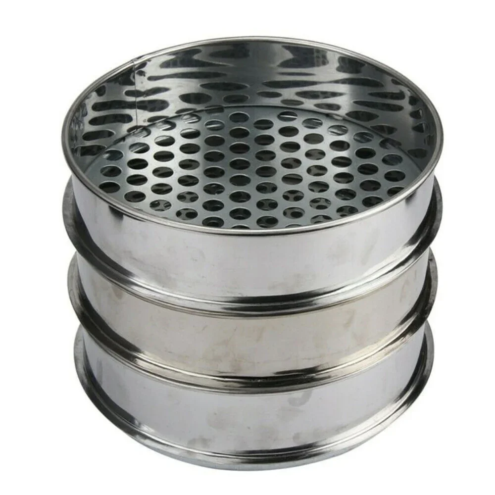6/7/12mm Garden Plants Soil Sieve Stainless Steel Mesh Soil Sieve Strainer For Fruit Vegetable Plant Planting Gardening Tools