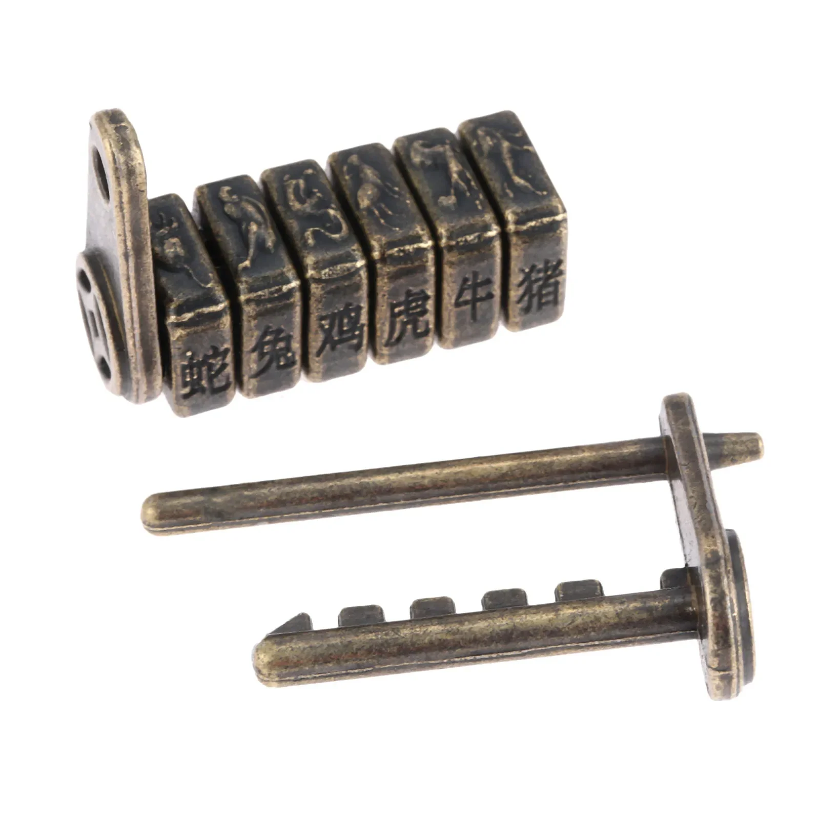 DRELD 1Pc Antique Bronze chiński stary Keyed kłódka Retro kombinacja blokada biżuteria Box kłódka meble dekoracja drzwi