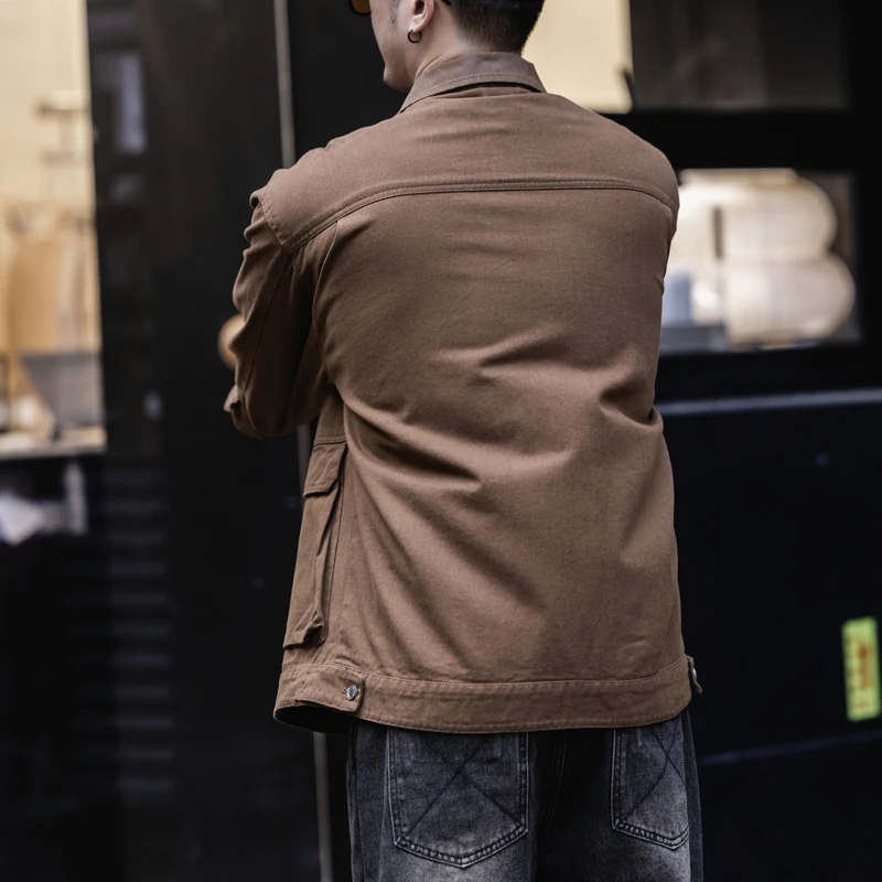 النمط الأمريكي فضفاض ملابس العمل غير رسمية سترة الرجال حجم كبير ربيع الخريف نمط جديد اليابانية الراقية معطف في الهواء الطلق #2