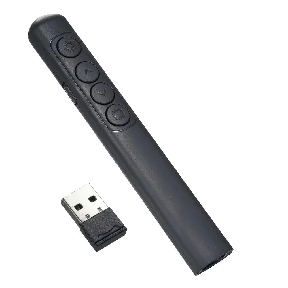 

2.4GHz Wireless Presentation Clicker Infrared Remote USB Charging PPT Laser Flip Pen Red Light with Storage Bag Laser Pointer