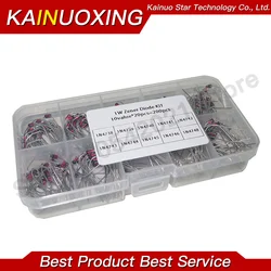 200Pcs 1W Zener Diode Assortment Box Kit 1N4738 1N4739 1N4740 1N4741 1N4742 1N4743 1N4744 1N4745 1N4746 1N4748 8.2V-22V