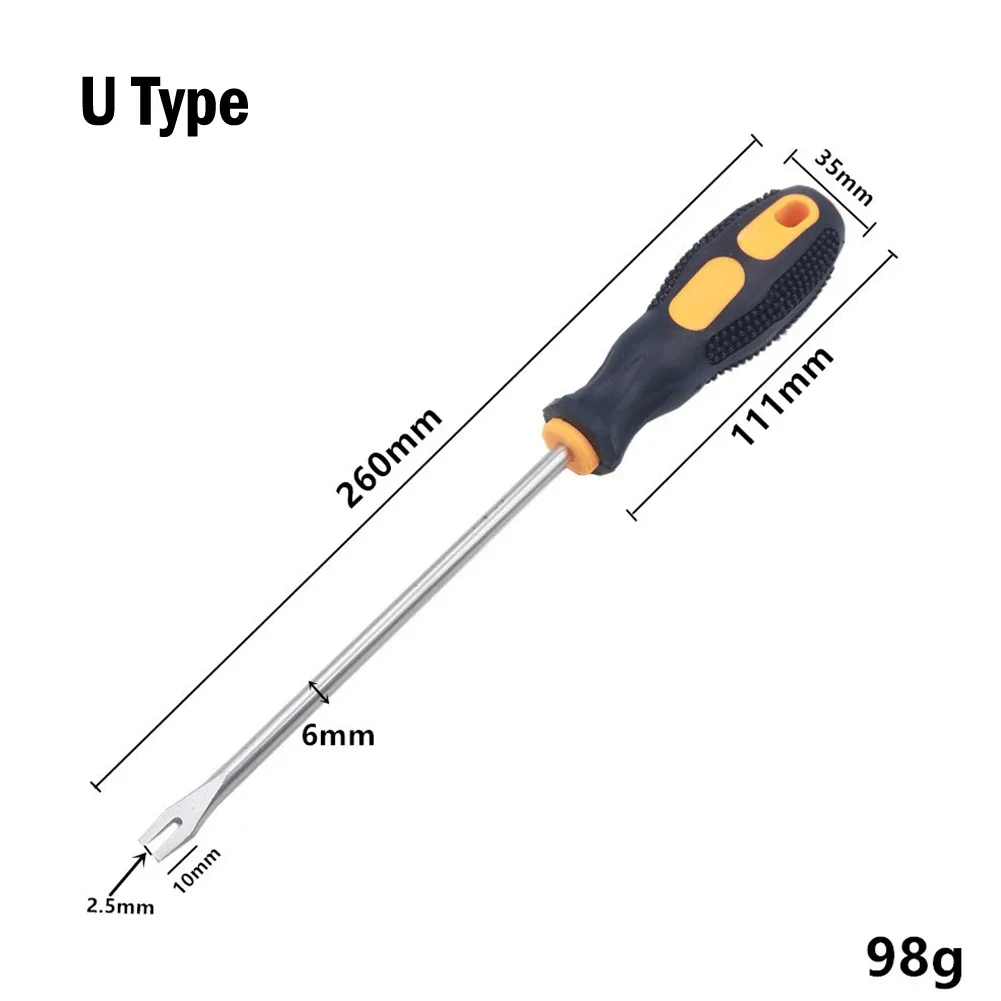 

1Pcs 260mm U / V Type Nail Puller Pry Tool Nail Remover Screwdriver 6mm Rod For Home/office/industries/carpenters/workshops