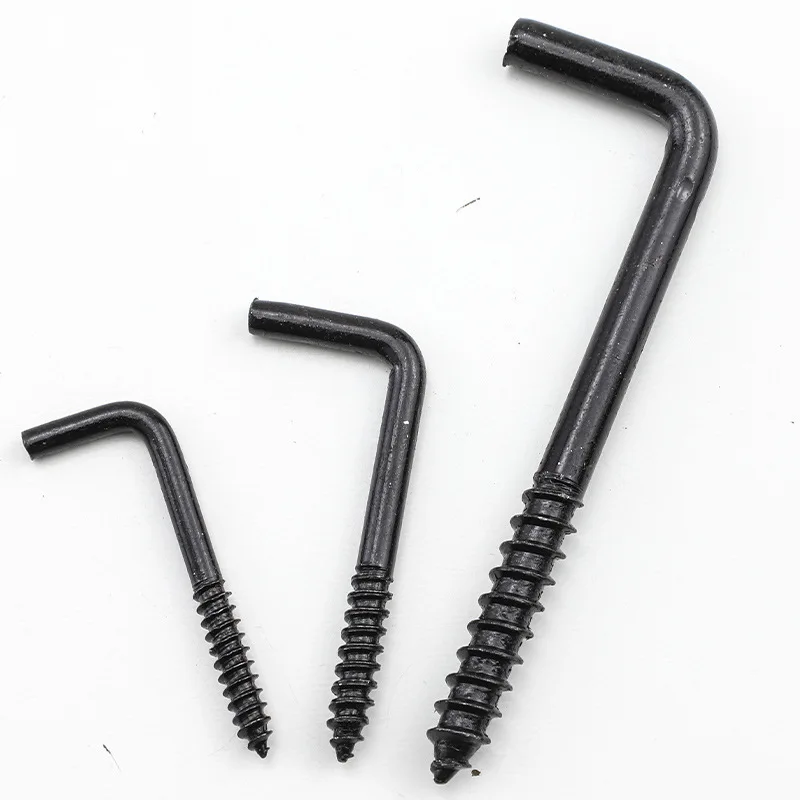 Electroplated black zinc L-type 7-word right-angle hook 7-Hook Self-Tapping Screws Hook right-angle pegs M2.5/M3. 4/M4.7