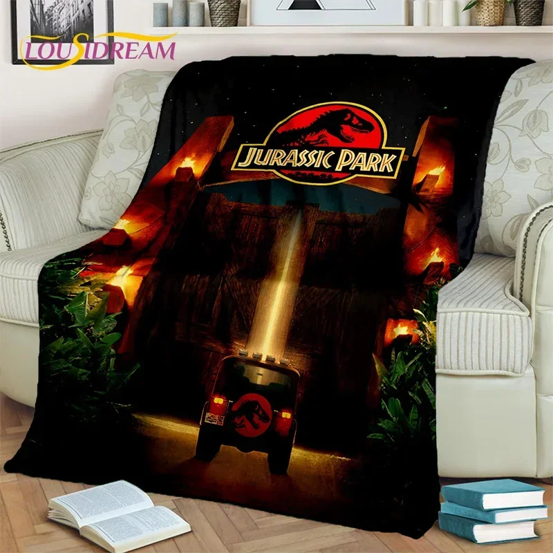 Jurassic Park Dinosaur 3D Cartoon Blanket,Flannel Throw Blanket for Home Bedroom Bed Sofa Picnic Office Hiking Leisure Nap Gift