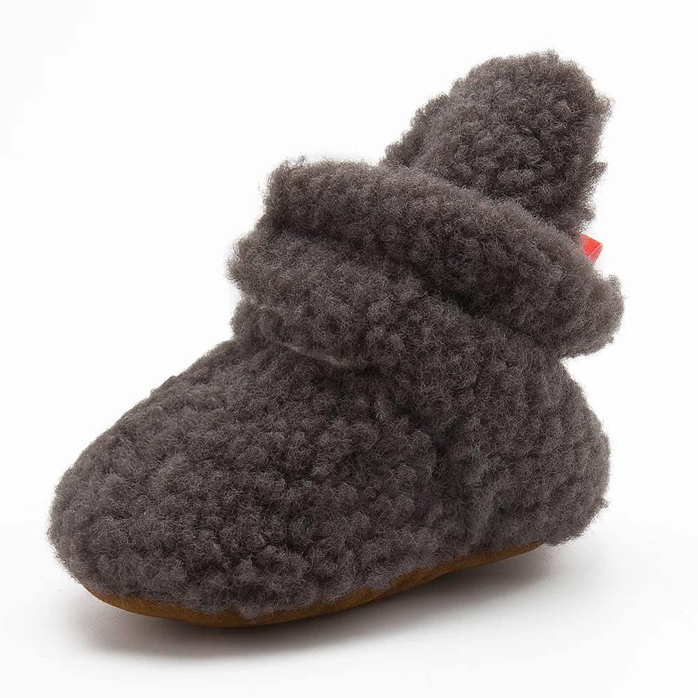 Baby Socks Winter Baby Boy Girl Booties Fluff Soft Toddler Shoes First Walkers Anti-slip Warm Newborn Infant Crib Shoes Moccasin