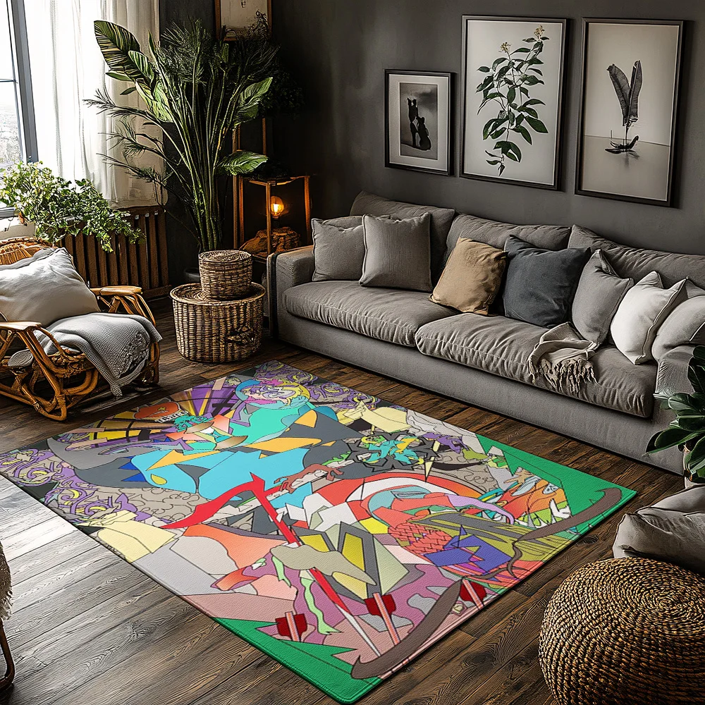 

Уникальный абстрактный ковер, современный напольный коврик с геометрическим узором, декор для гостиной, домашний акцент, нескользящий моющийся домашний и уличный коврик