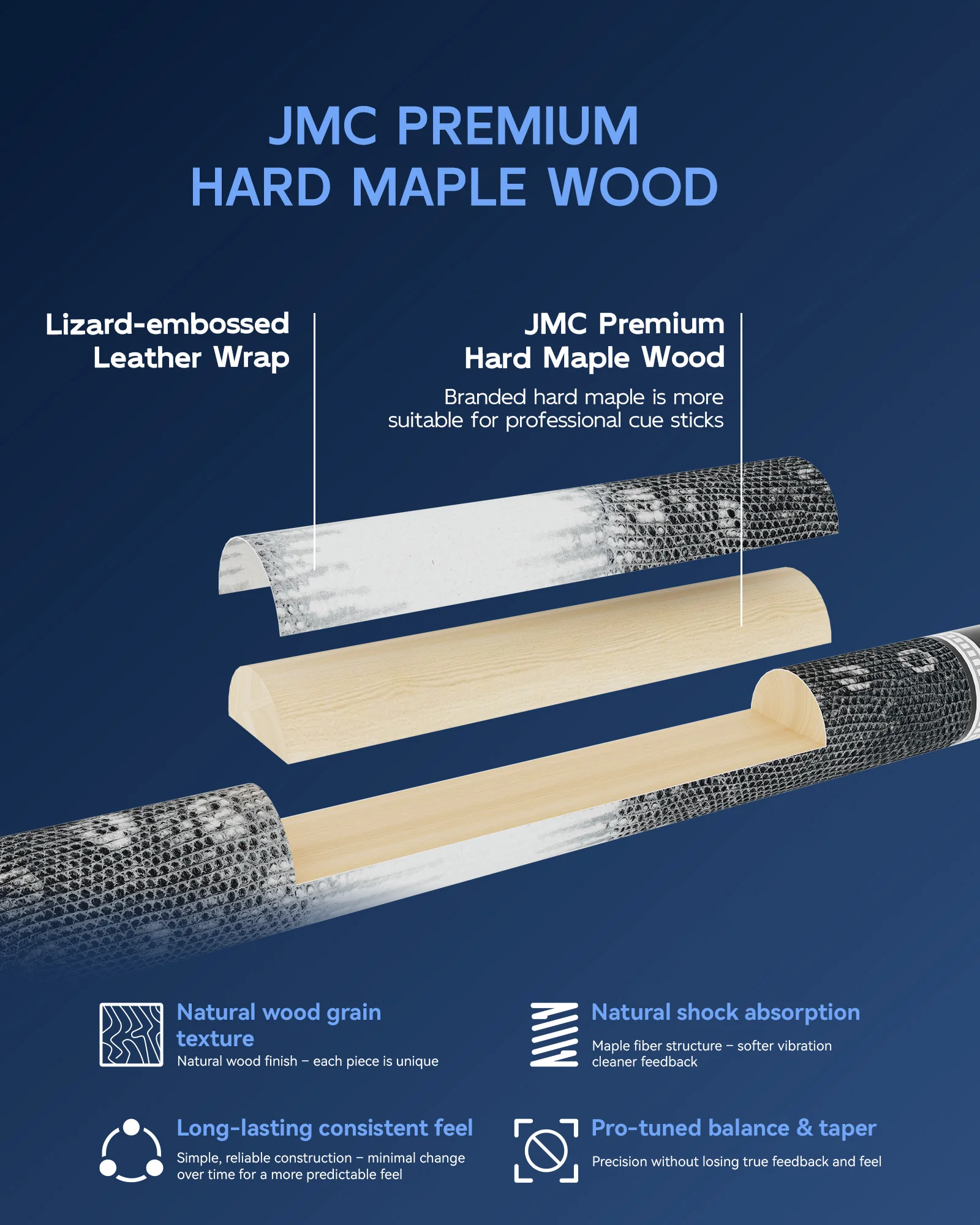 KONLLEN Pool Cue Stick Pro Taper Canadian Maple Billiard Pool