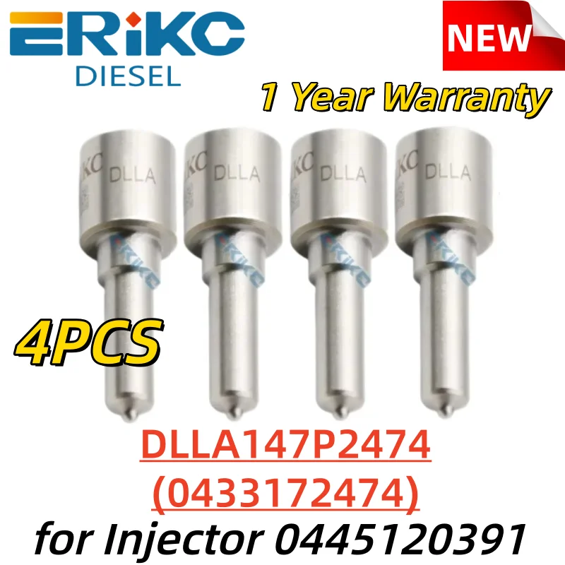 

4PC DLLA147P2474 0433172474 Diesel Injector Nozzle DLLA 147P2474 Jet Spray Nozzle DLLA 147 P 2474 for Injector 0445120391