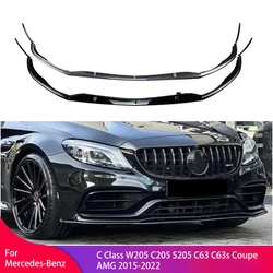 Front Bumper Lip Diffuser Spoiler for Mercedes-Benz C Class W205 C205 S205 C63 C63s Coupe  AMG 2015-2022 Body Kit Protection