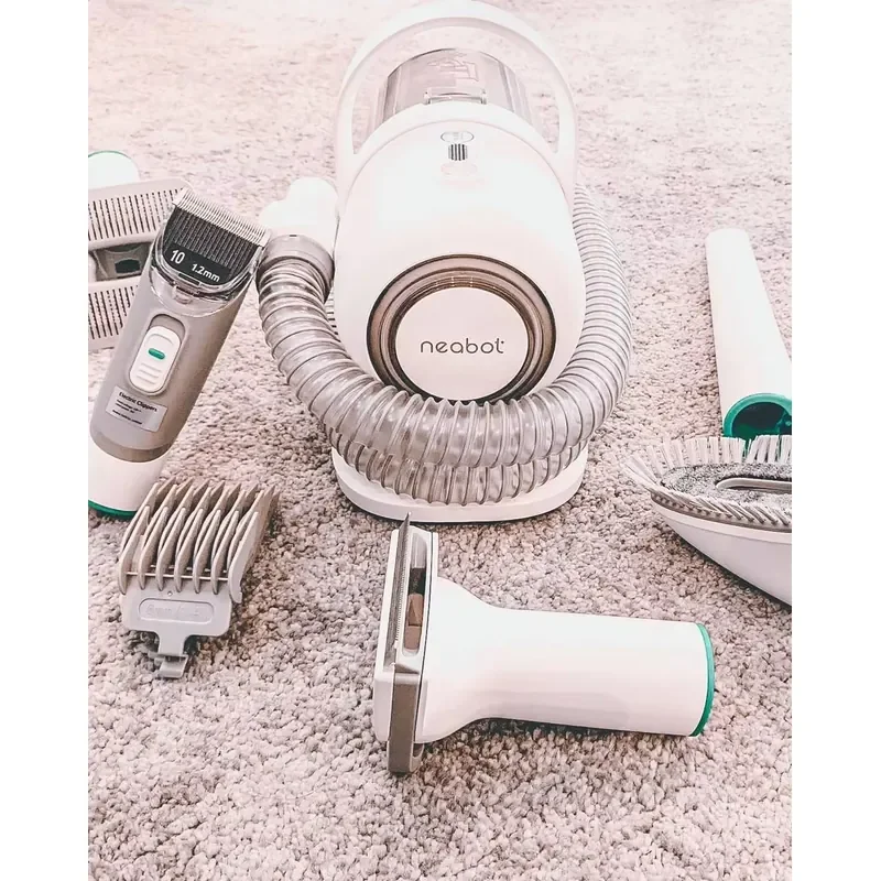 Neabot Dog Grooming Kit Innovative Pet Vacuum Cleaner with Crevice Tool Brush Trimming 5 in 1 for Clipper of All Pet Hair view 6