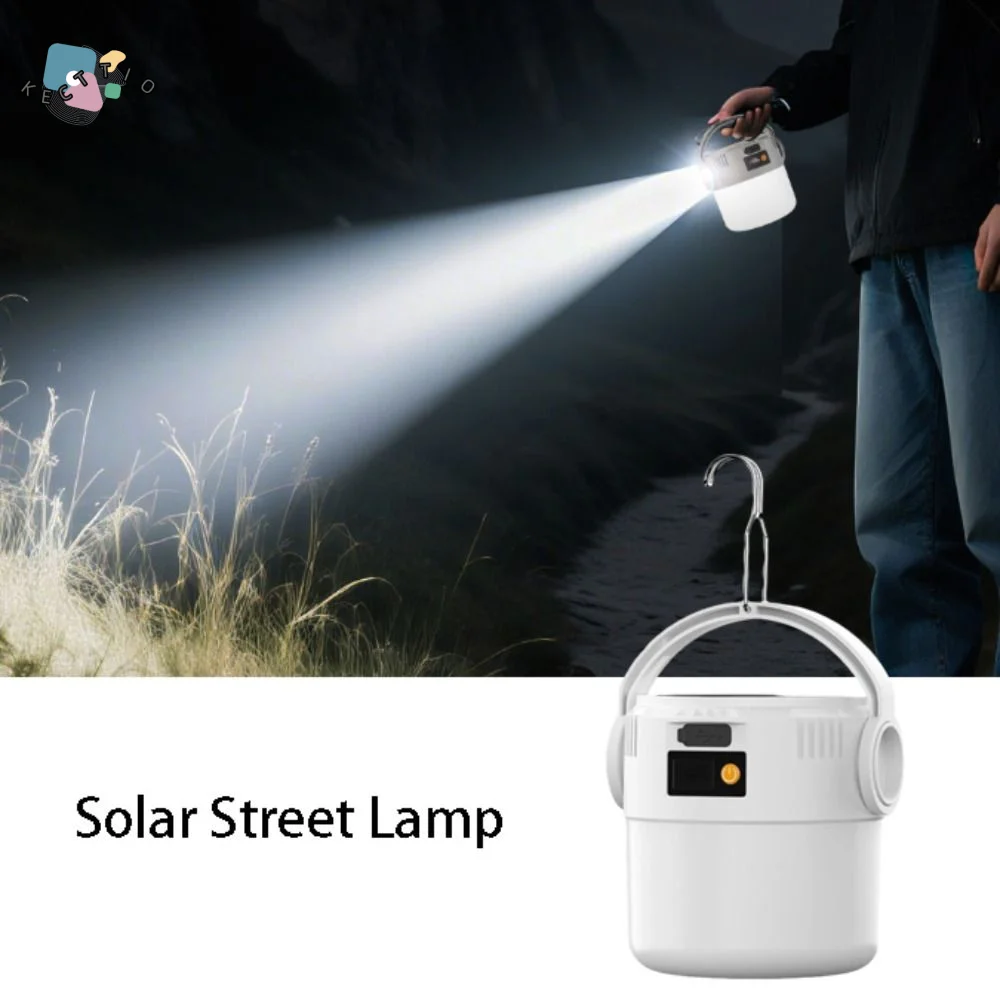 

LED Light Solar Powered Light IP55 Waterproof Ultra Bright Camping Light Multi Functional Handheld Design Rechargeable Light