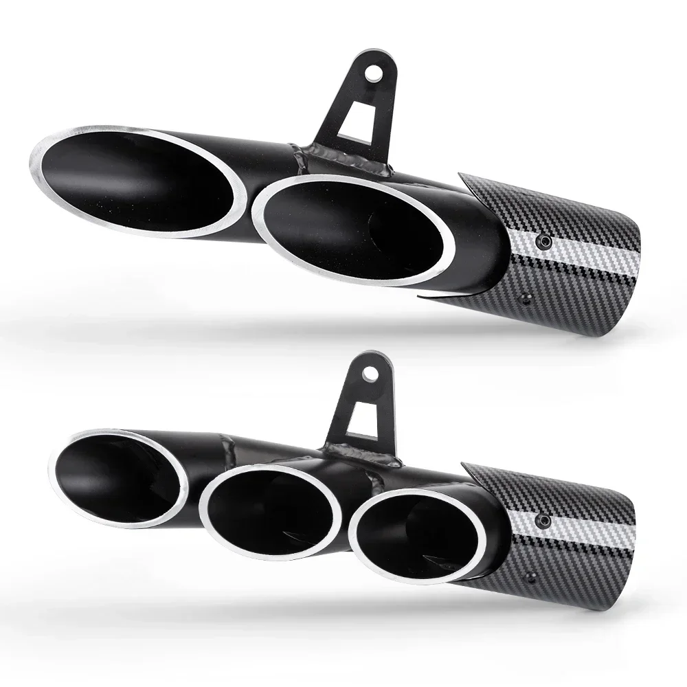 

Universal 36-51mm Motorcycle Exhaust Double Hole Muffler For Z900 GSXR1000 SV650 R6 R3 ZX6R ZX10 K7 MT07,