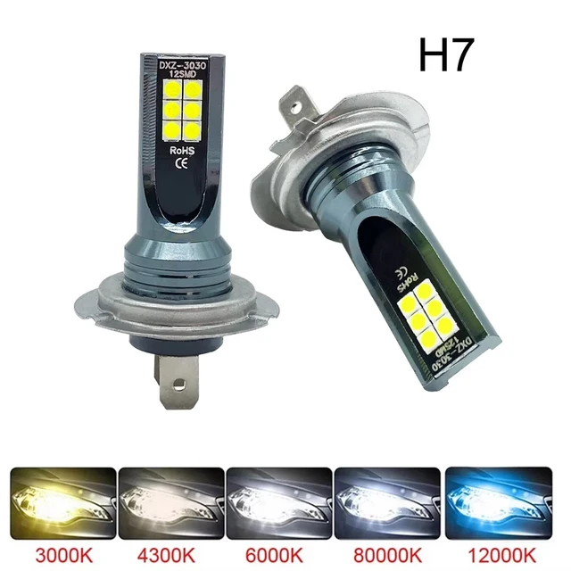 2 Peças Lâmpada LED Super Brilhante H4 H7 para Farol de Carro e Moto H1 H3 H8 H9 H11 Lâmpadas de Neblina Automotivas 9005 9006 HB3 HB4 Luz 12v 24V 80W