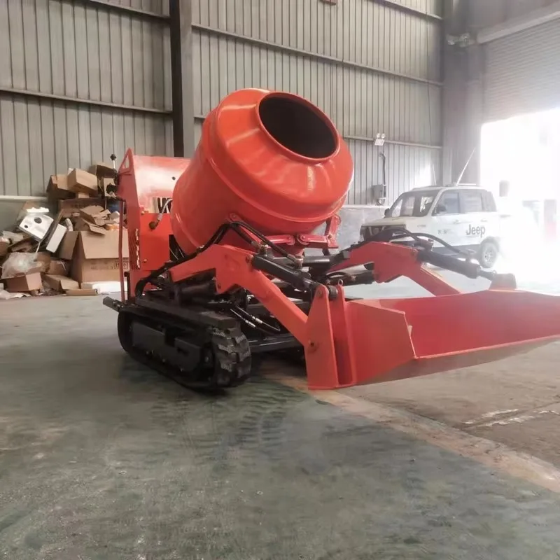 Concrete Mix Machine With Pump Efficient Self Loading Mini Concrete Mixer Truck Mobile Portable Building Mixing Equipment