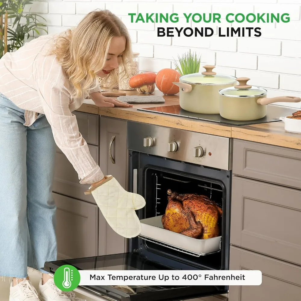 طقم أواني طهي وأدوات خبز احترافية مكونة من 54 قطعة من الرخام غير لاصقة للمطبخ المنزلي مع أواني ومقالي متنوعة