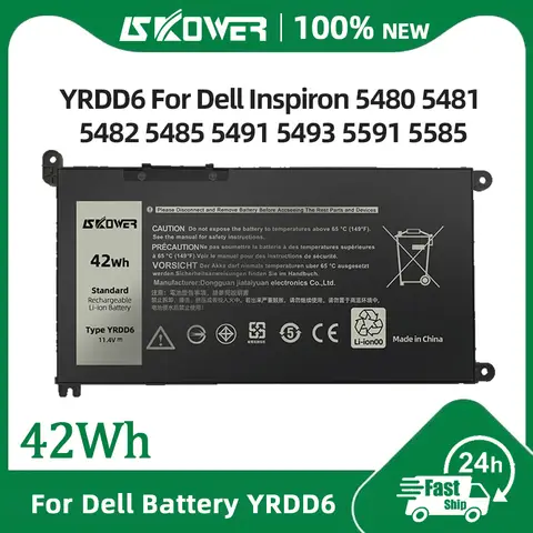 SKOWER 42Wh YRDD6 Battery for Dell Vostro 3491 5490 Inspiron 5482 5485 7586 3583 5491 5590 5591 5481 Latitude 3379 3300 3401